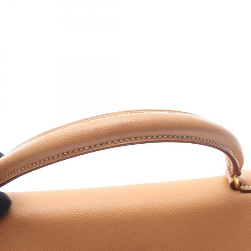 愛馬仕 Kelly 32 單肩手提包，庫爾舍維爾皮革，天然貂皮色，二手，金色五金-8