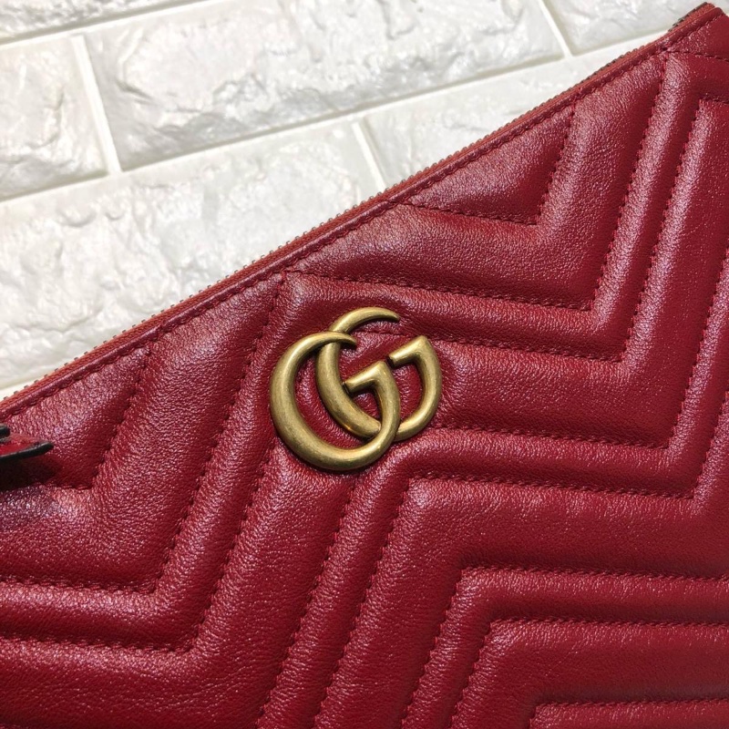 Gucci Marmont red clutch-1