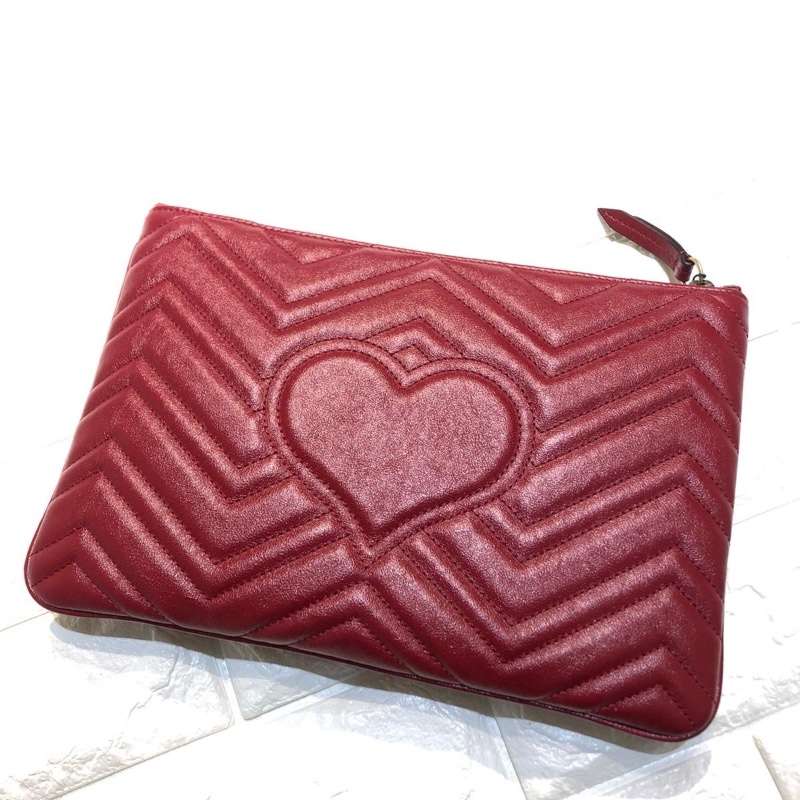 Gucci Marmont red clutch-2
