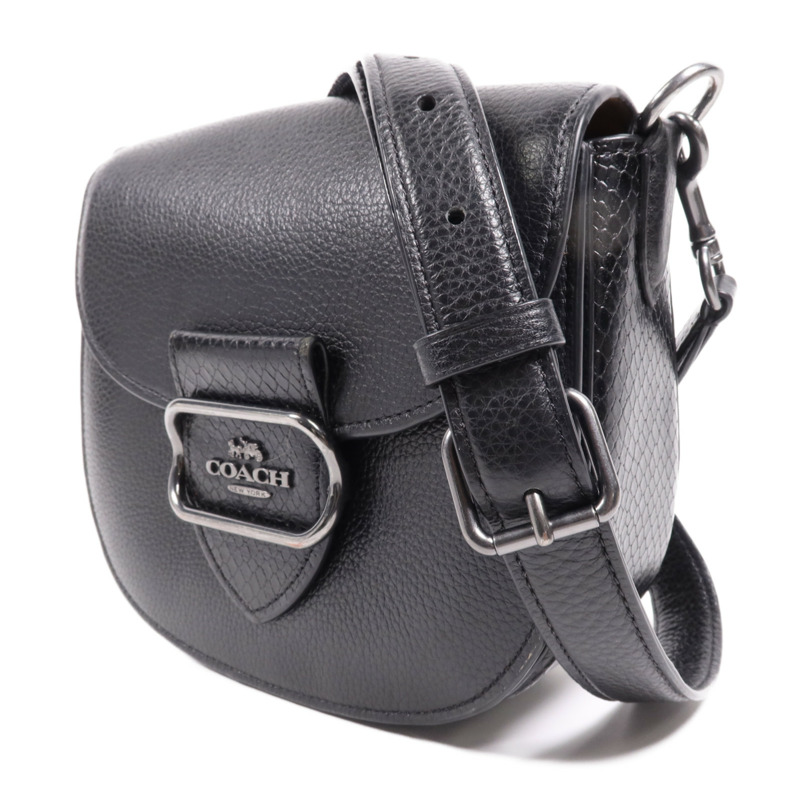 COACH 牛皮皮革Shoulder Bag銀扣肩背袋-2