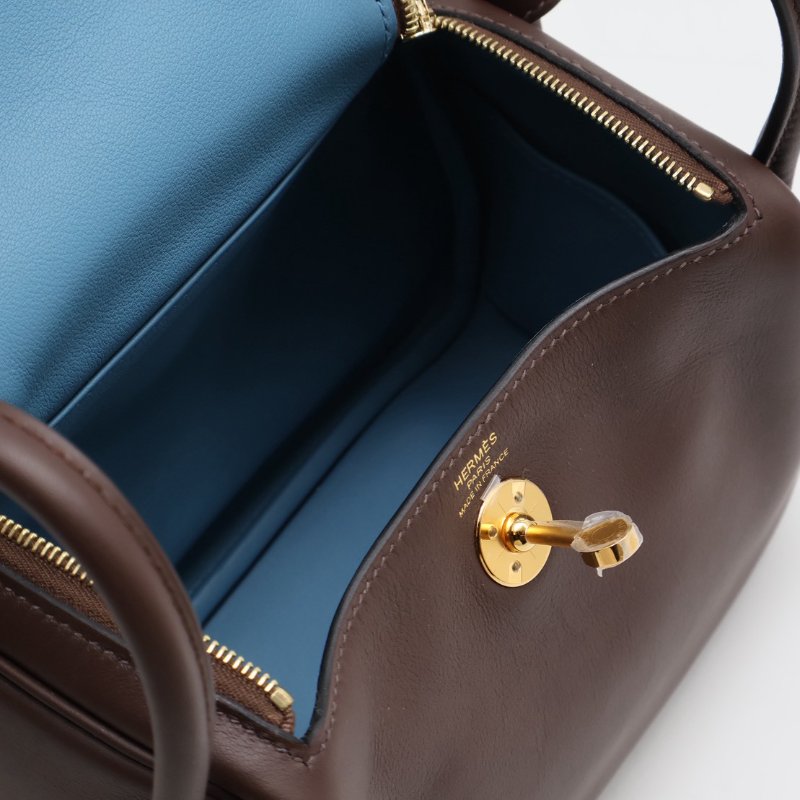 HERMES Mini lindy - 摩卡棕/牛仔藍金 B-2