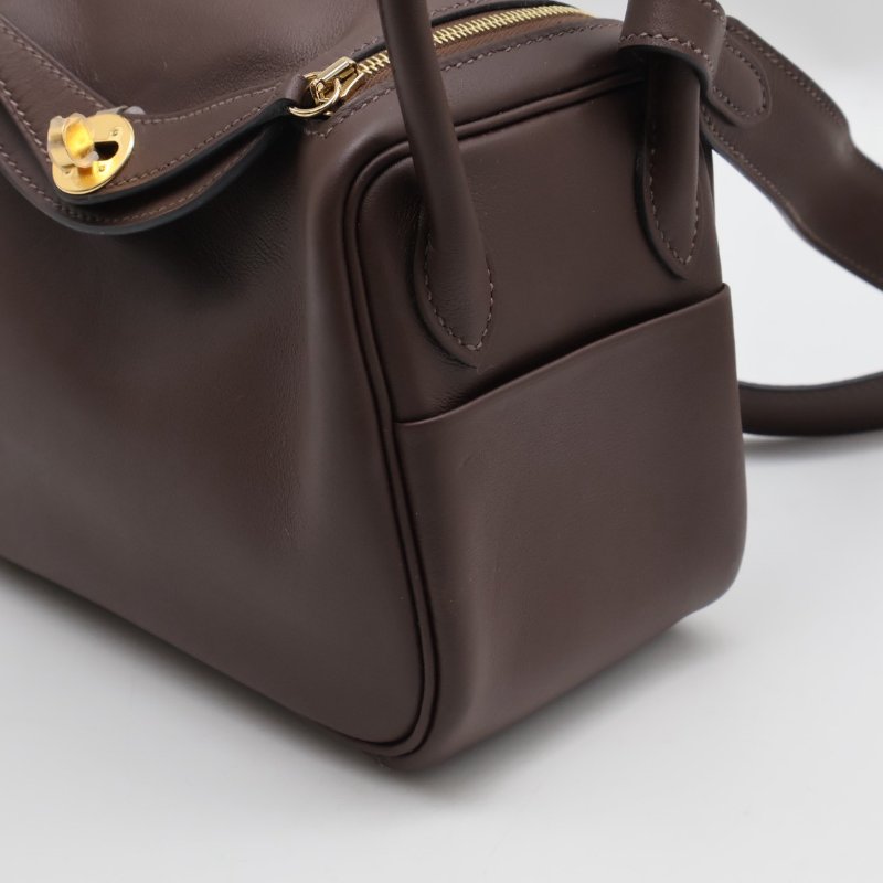 HERMES Mini lindy - 摩卡棕/牛仔藍金 B-3