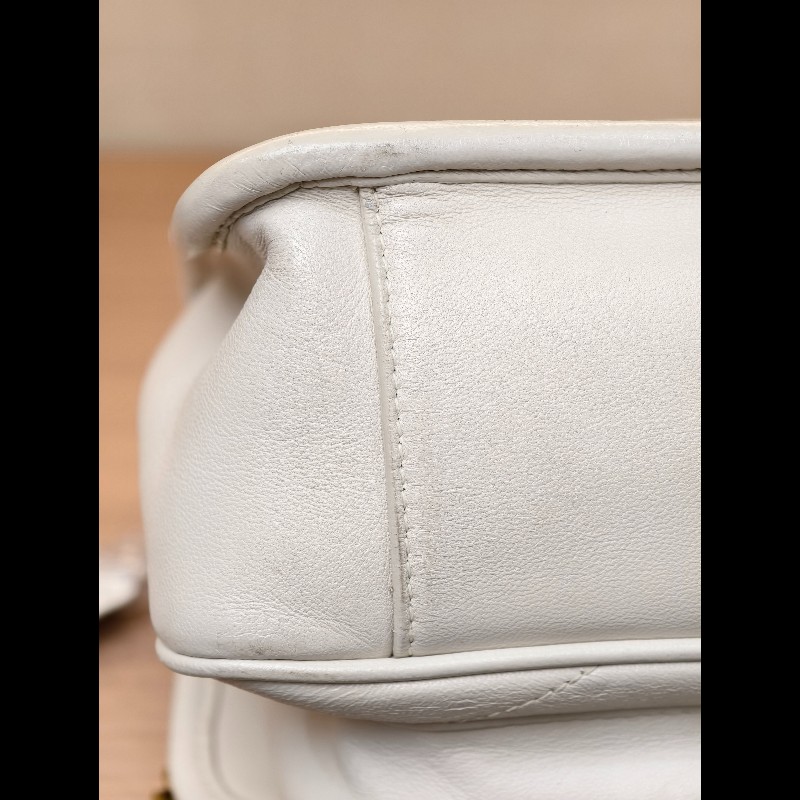 YSL聖羅蘭 Niki肩背斜背包 白色小號 D扣-29