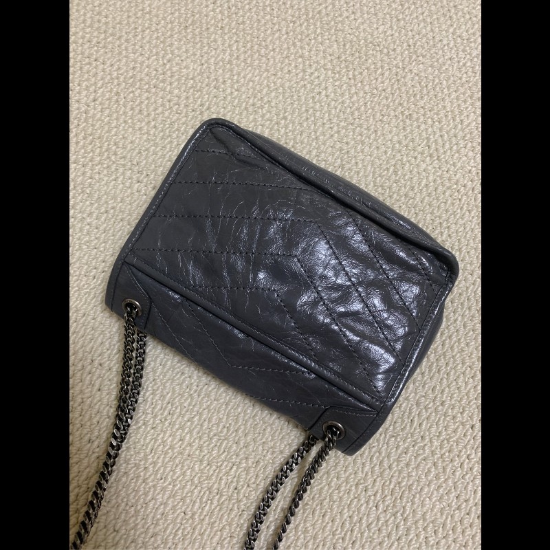 YSL NIKI 灰色小號D扣 鏈條⛓️肩背包斜背包-2