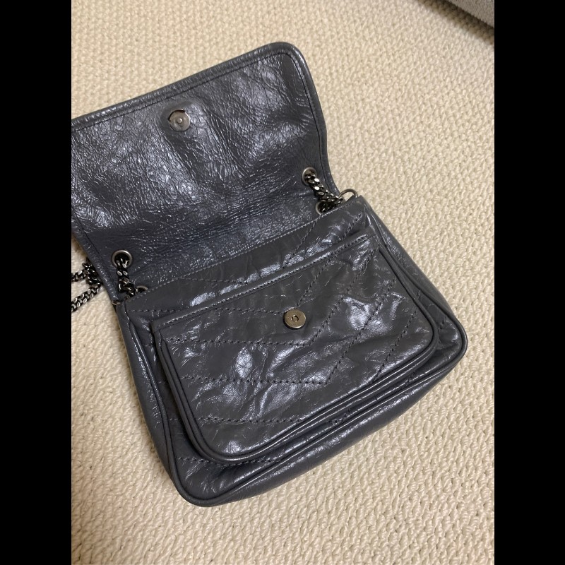 YSL NIKI 灰色小號D扣 鏈條⛓️肩背包斜背包-3
