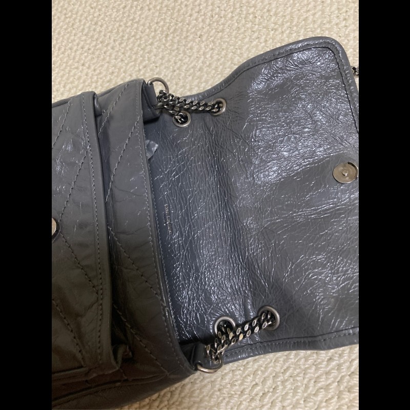 YSL NIKI 灰色小號D扣 鏈條⛓️肩背包斜背包-5