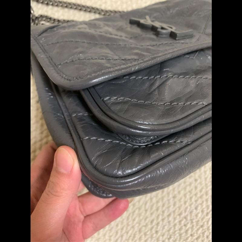 YSL NIKI 灰色小號D扣 鏈條⛓️肩背包斜背包-6