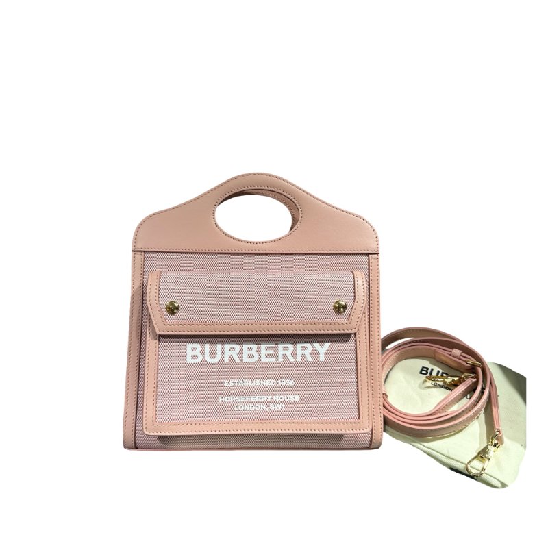 BURBERRY MINI POCKET PINK CANVAS GHW [30001117]-1