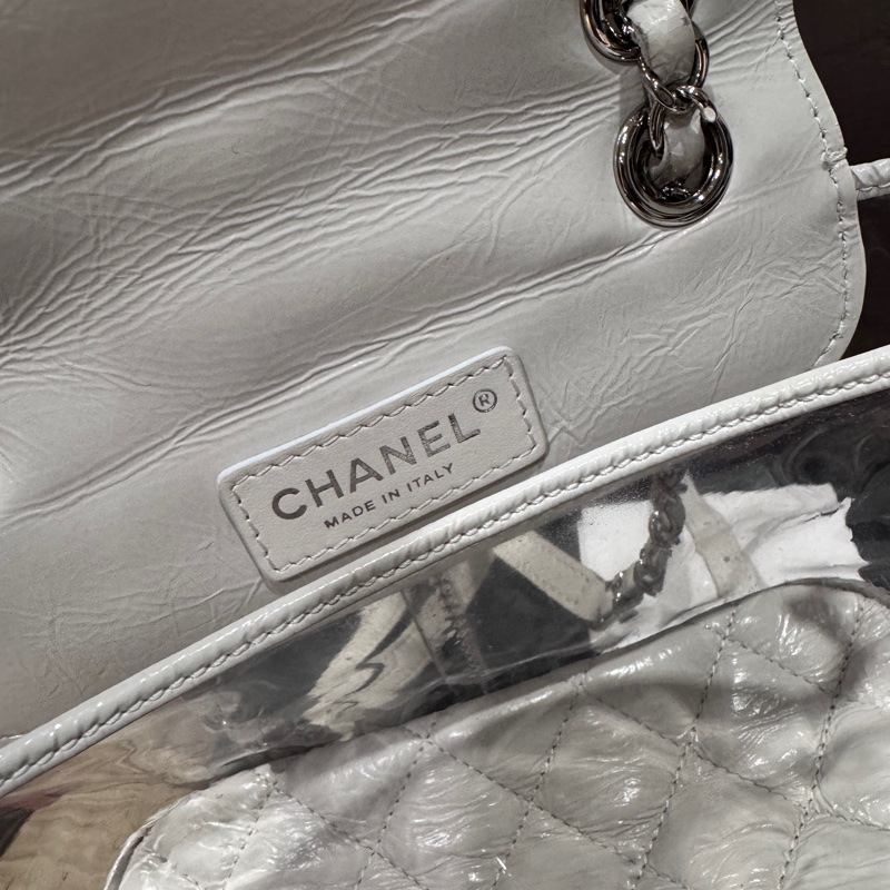 CHANEL油蠟皮透明後背包-6