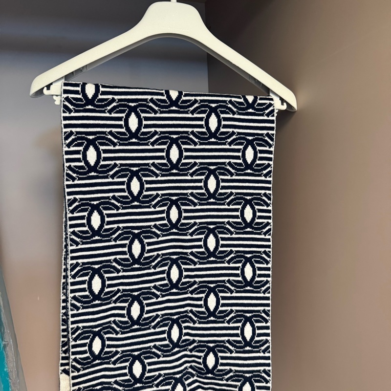 Chanel羊絨純棉混紡圍巾-1