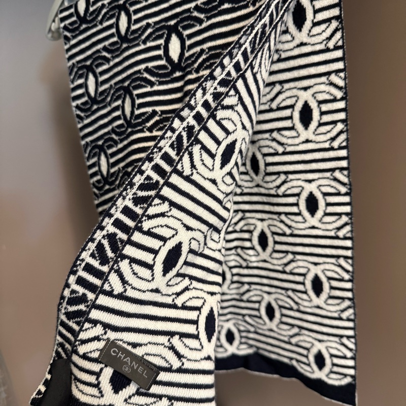 Chanel羊絨純棉混紡圍巾-3