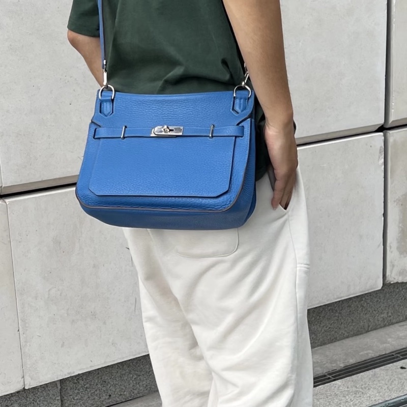 Hermes Jypsiere28 藍色銀釦-1