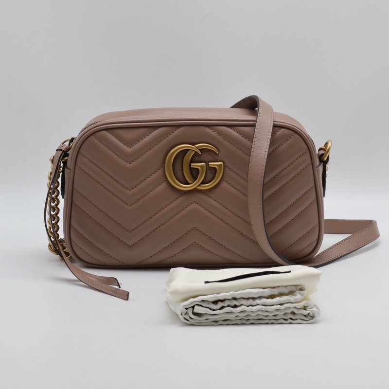 GUCCI Marmont相機包 - 小號藕粉-9