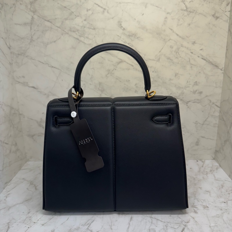 Hermes Padded KELLY 25 黑金屁股包U刻-2