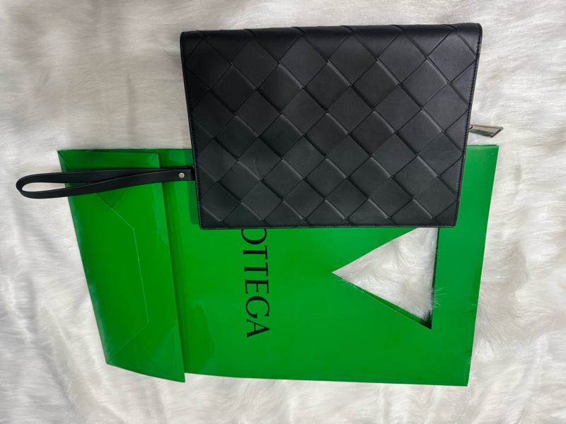 經典編織皮革手拿包 精品男士手包 質感拉鍊手提包bottega veneta-1