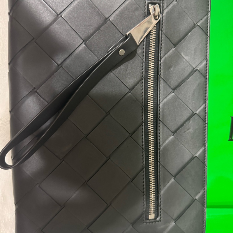 經典編織皮革手拿包 精品男士手包 質感拉鍊手提包bottega veneta-17