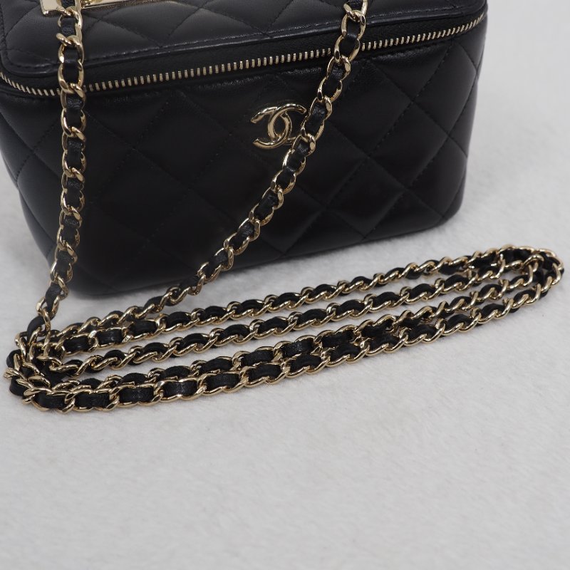 CHANEL 黑金菱格紋trendy長盒子-16