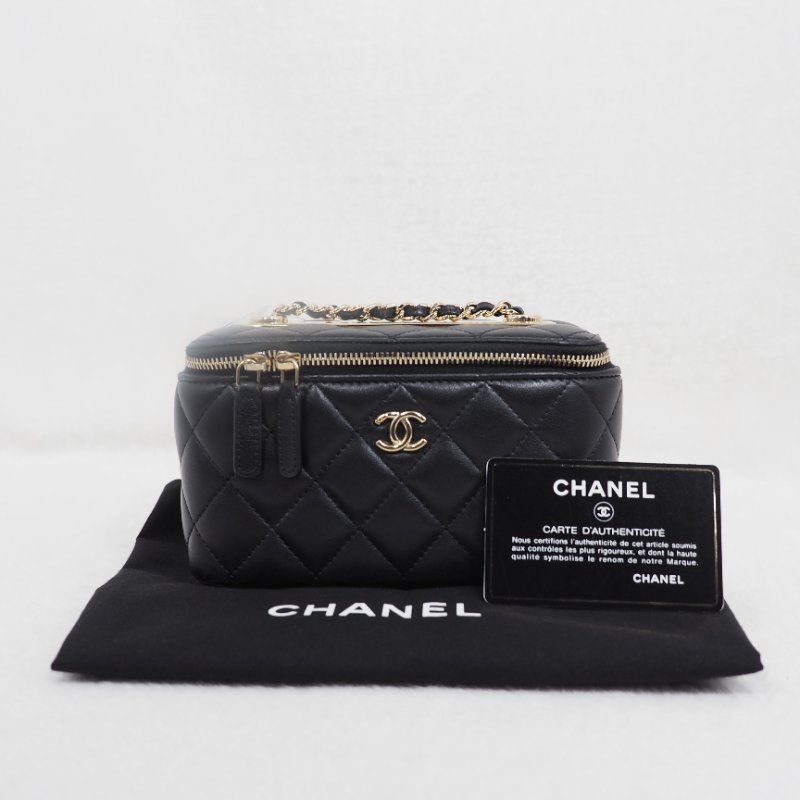 CHANEL 黑金菱格紋trendy長盒子-17