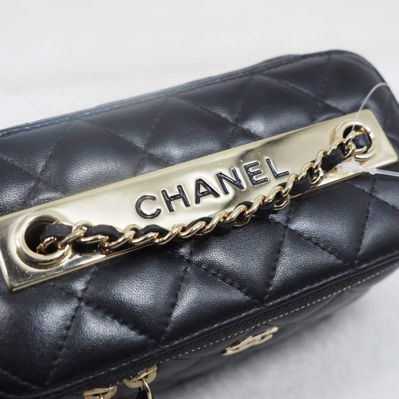 CHANEL 黑金菱格紋trendy長盒子-18