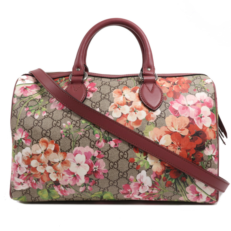 GUCCI 塗層帆布Boston銀扣手挽肩背兩用袋-0