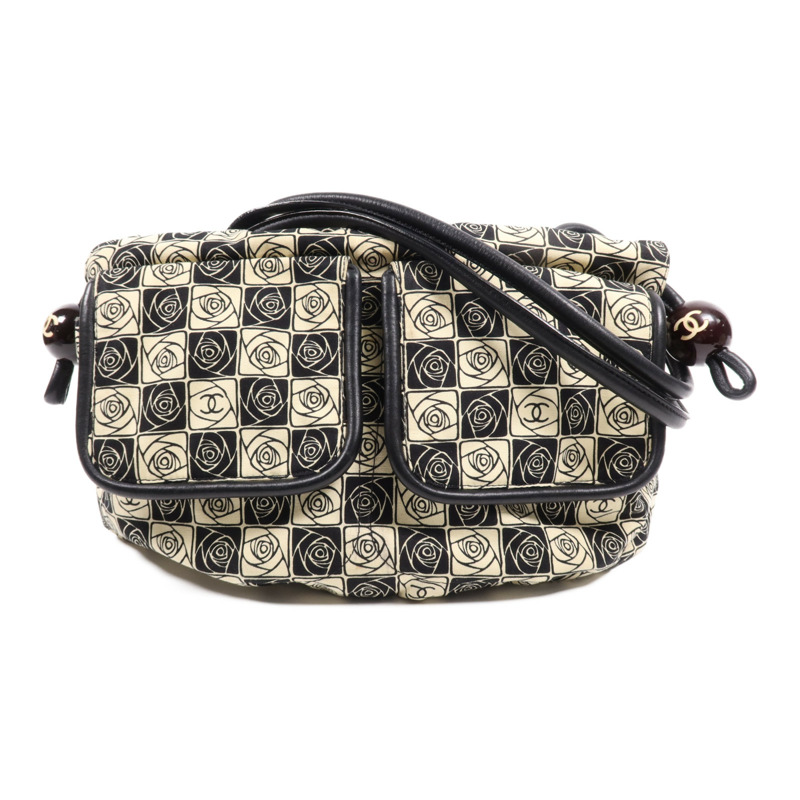 CHANEL 帆布Vintage Shoulder Bag銀扣肩背袋-0