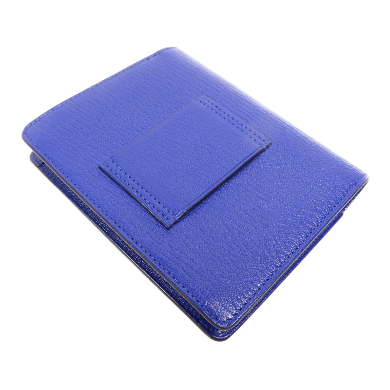 HERMES Chevre皮革Roulis Slim手拿包Bleu Electrique-4