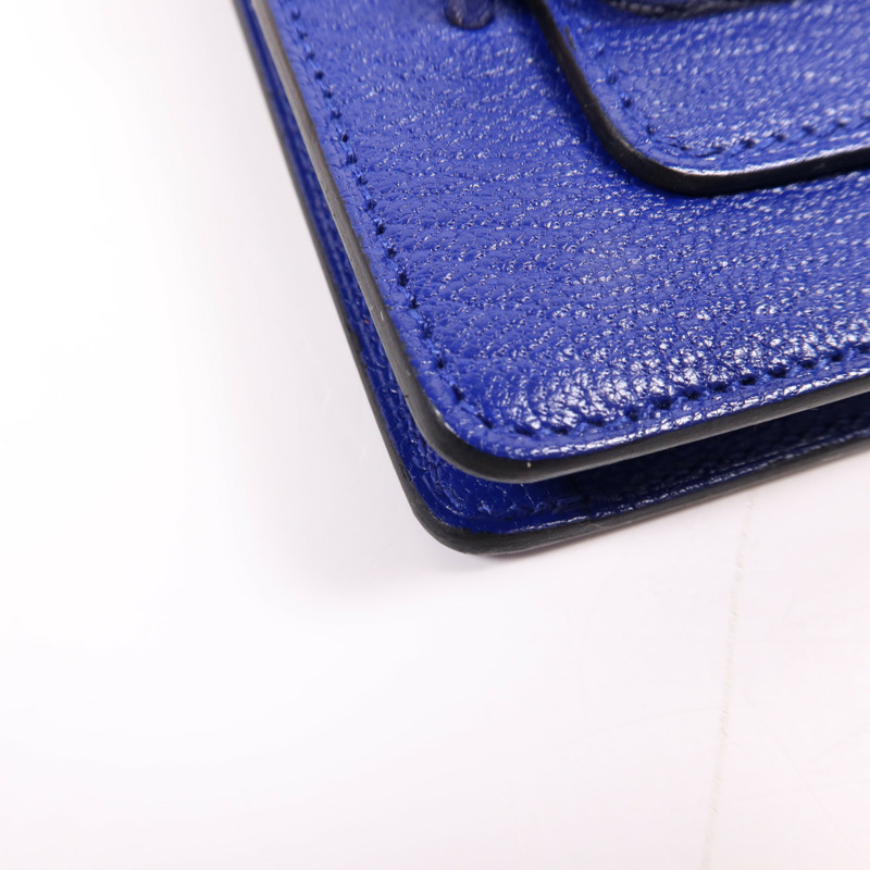 HERMES Chevre皮革Roulis Slim手拿包Bleu Electrique-10