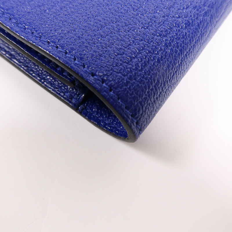 HERMES Chevre皮革Roulis Slim手拿包Bleu Electrique-11