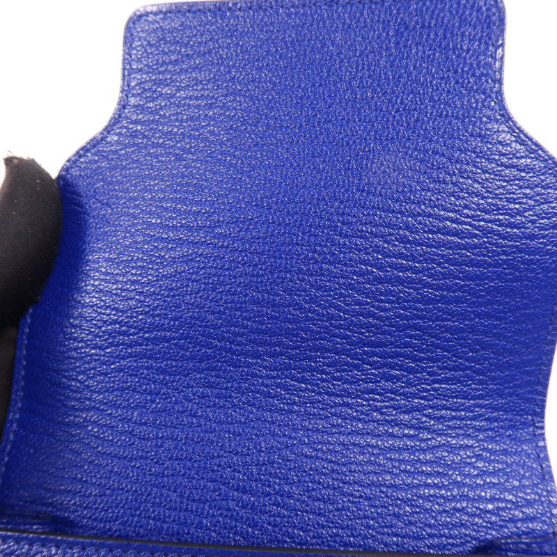 HERMES Chevre皮革Roulis Slim手拿包Bleu Electrique-13
