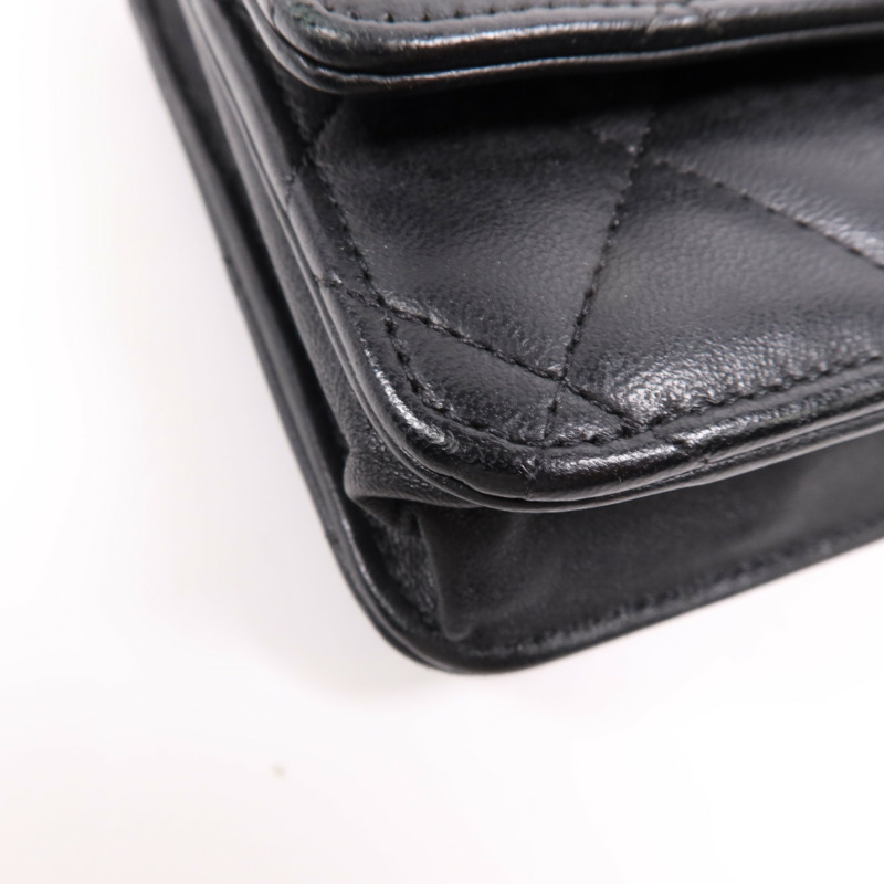CHANEL 羊皮皮革WOC Wallet On Chain銀扣鏈帶肩背袋-4