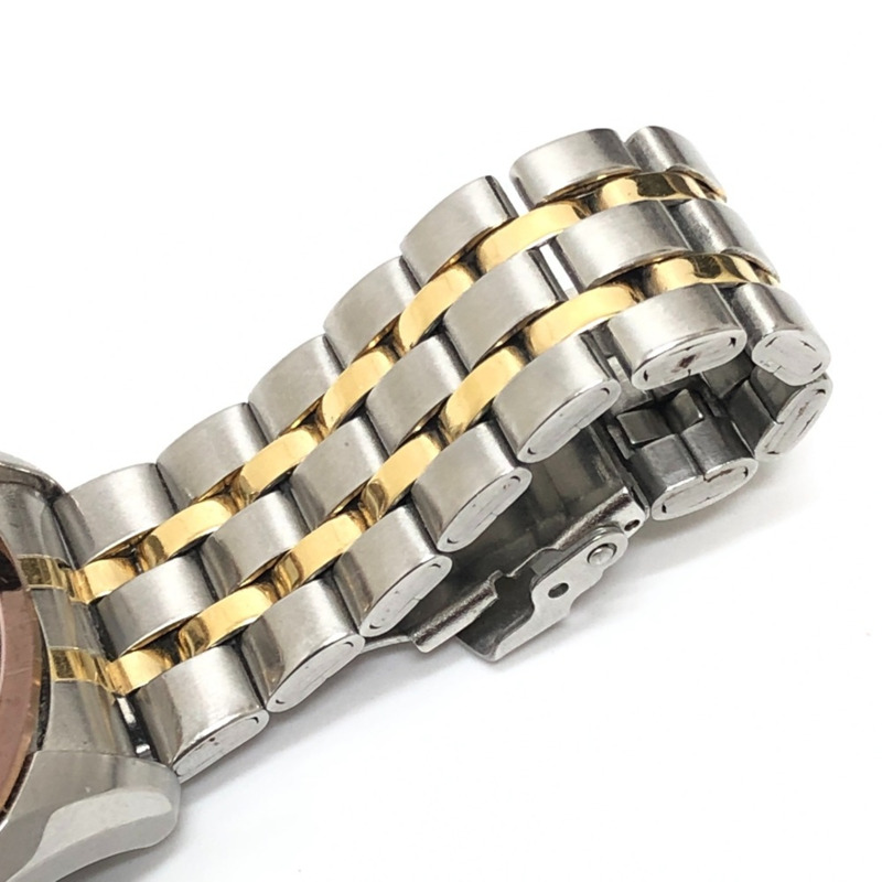 精工 Presage 男士圓形腕錶，4R36-03H0，棕色錶盤，自動機械，不鏽鋼錶殼，鍍金，銀色-10