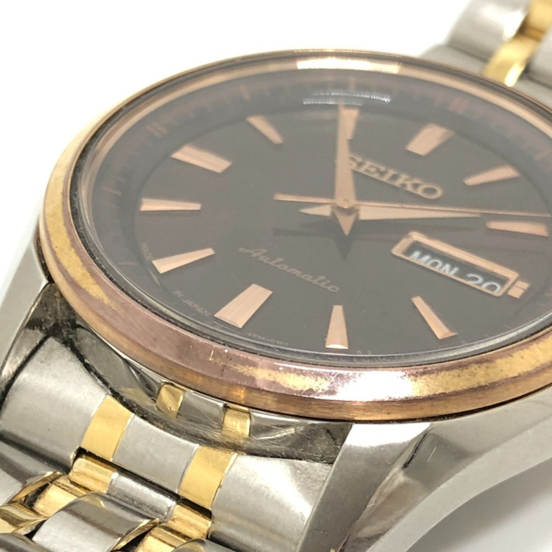 精工 Presage 男士圓形腕錶，4R36-03H0，棕色錶盤，自動機械，不鏽鋼錶殼，鍍金，銀色-13