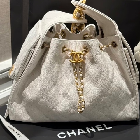 台灣現貨Chanel25bagHobo白金小號荔枝紋皮