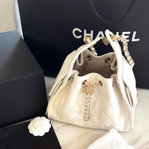 台灣現貨Chanel25bagHobo白金小號荔枝紋皮