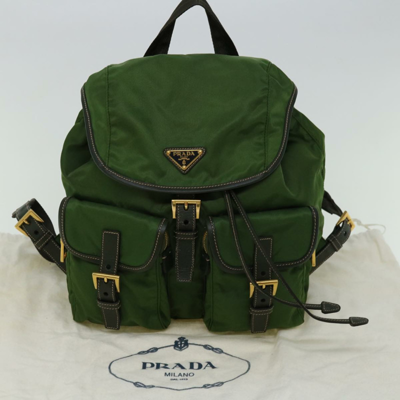 【日本直送】PRADA 尼龍卡其色雙肩包 Auth 67049-26