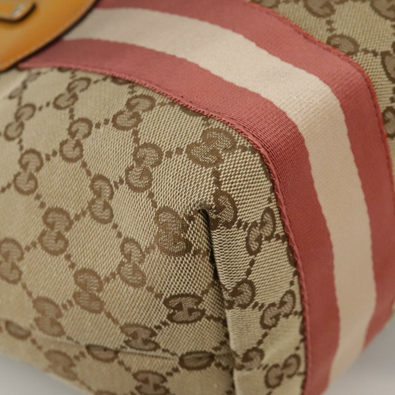 【日本直送】GUCCI GG帆布雪莉系列手提包 米色 金色 211971 正品 yk16245-11