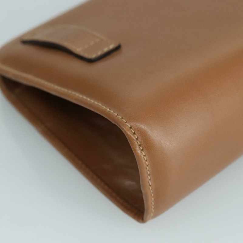 【日本直送】Salvatore Ferragamo Gancini 手拿包 皮革 棕色 金色 正品 90902-10