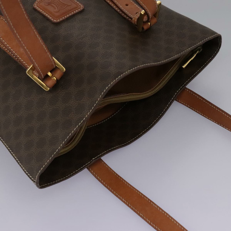 【日本直送】CELINE Macadam帆布肩背包 PVC皮革 棕色 金色 正品 96725-5