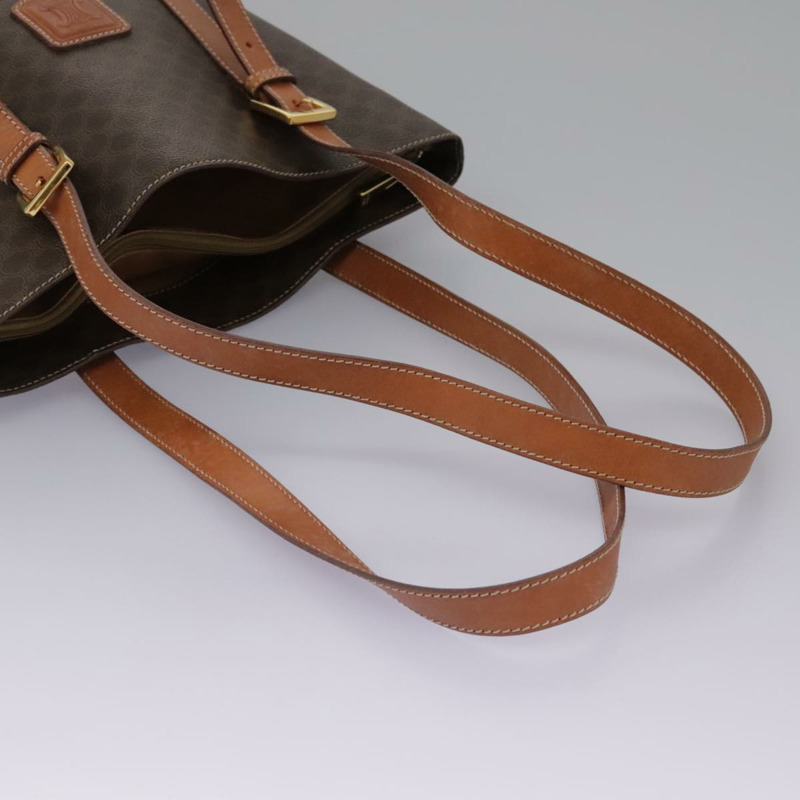 【日本直送】CELINE Macadam帆布肩背包 PVC皮革 棕色 金色 正品 96725-6