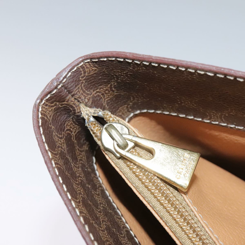 【日本直送】CELINE Macadam帆布肩背包 PVC皮革 棕色 金色 正品 96725-19