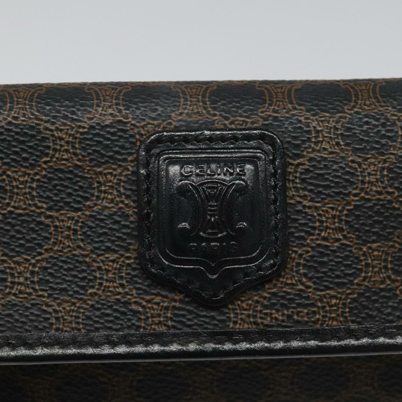 【日本直送】CELINE Macadam帆布手拿包 PVC皮革 黑色 正品 112106-11