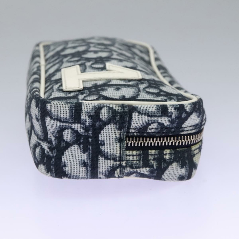 【日本直送】Christian Dior Trotter帆布手拿包 PVC海軍藍 白色 銀色 正品 hk2047-4