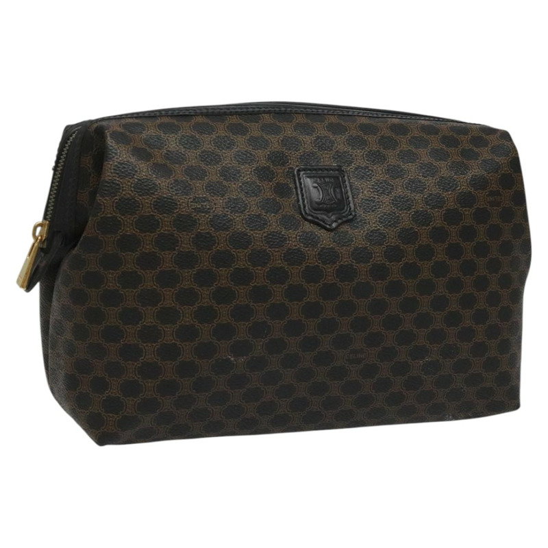 【日本直送】CELINE Macadam帆布手拿包 PVC皮革 黑色 正品 yk17032-0