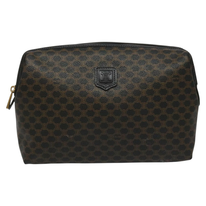 【日本直送】CELINE Macadam帆布手拿包 PVC皮革 黑色 正品 yk17032-1