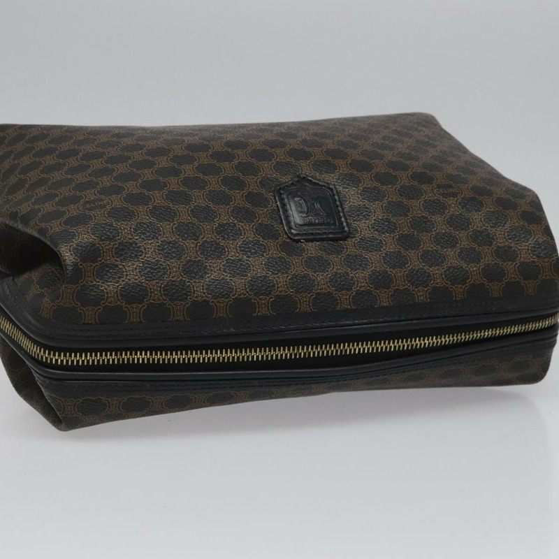 【日本直送】CELINE Macadam帆布手拿包 PVC皮革 黑色 正品 yk17032-5