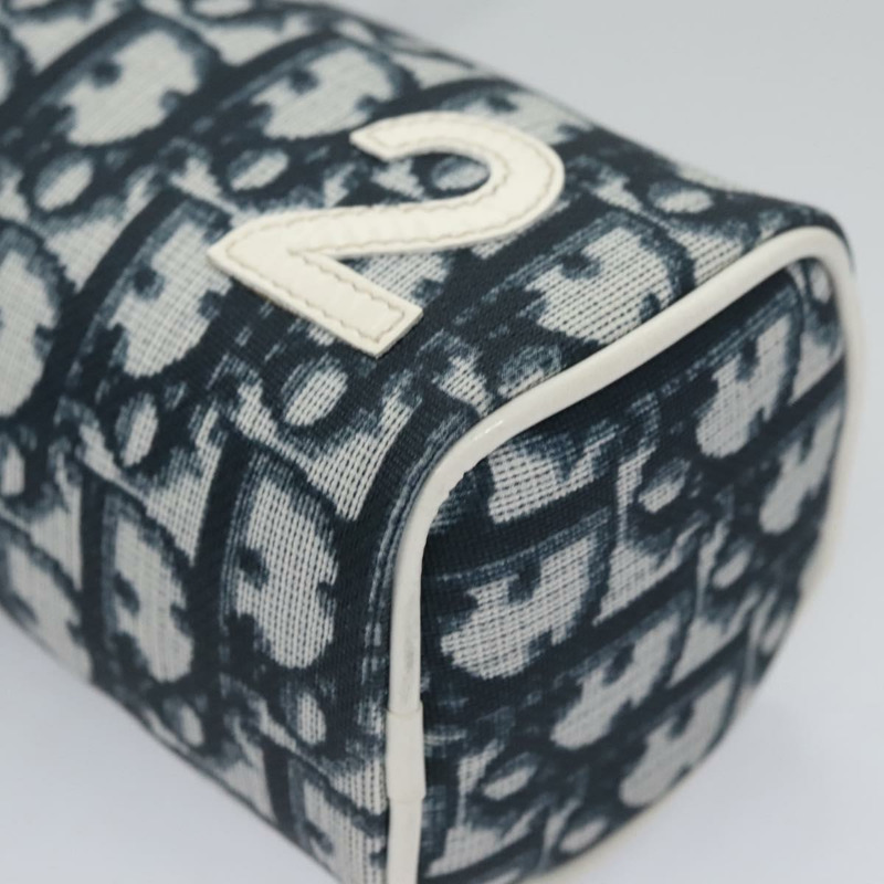 【日本直送】Christian Dior Trotter帆布手拿包 PVC海軍藍 白色 銀色 正品 bs21913-8