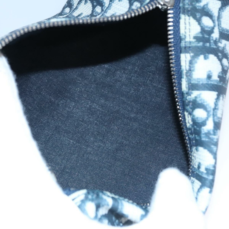 【日本直送】Christian Dior Trotter帆布手拿包 PVC海軍藍 白色 銀色 正品 bs21913-15