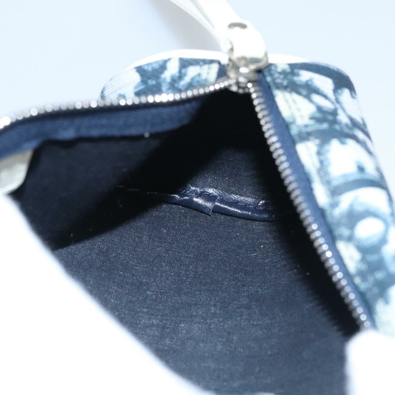 【日本直送】Christian Dior Trotter帆布手拿包 PVC海軍藍 白色 銀色 正品 bs21913-16