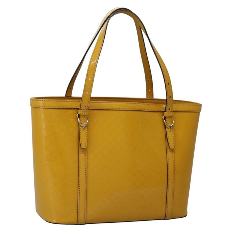 【日本直送】GUCCI Micro GG帆布手提包 漆皮 黃色 336776 正品 114217-0