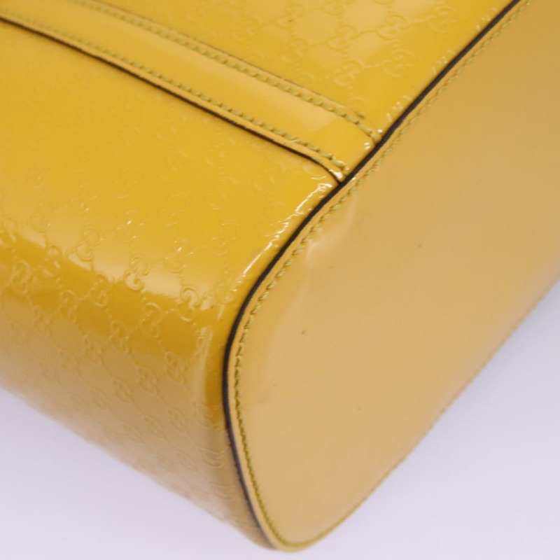 【日本直送】GUCCI Micro GG帆布手提包 漆皮 黃色 336776 正品 114217-9